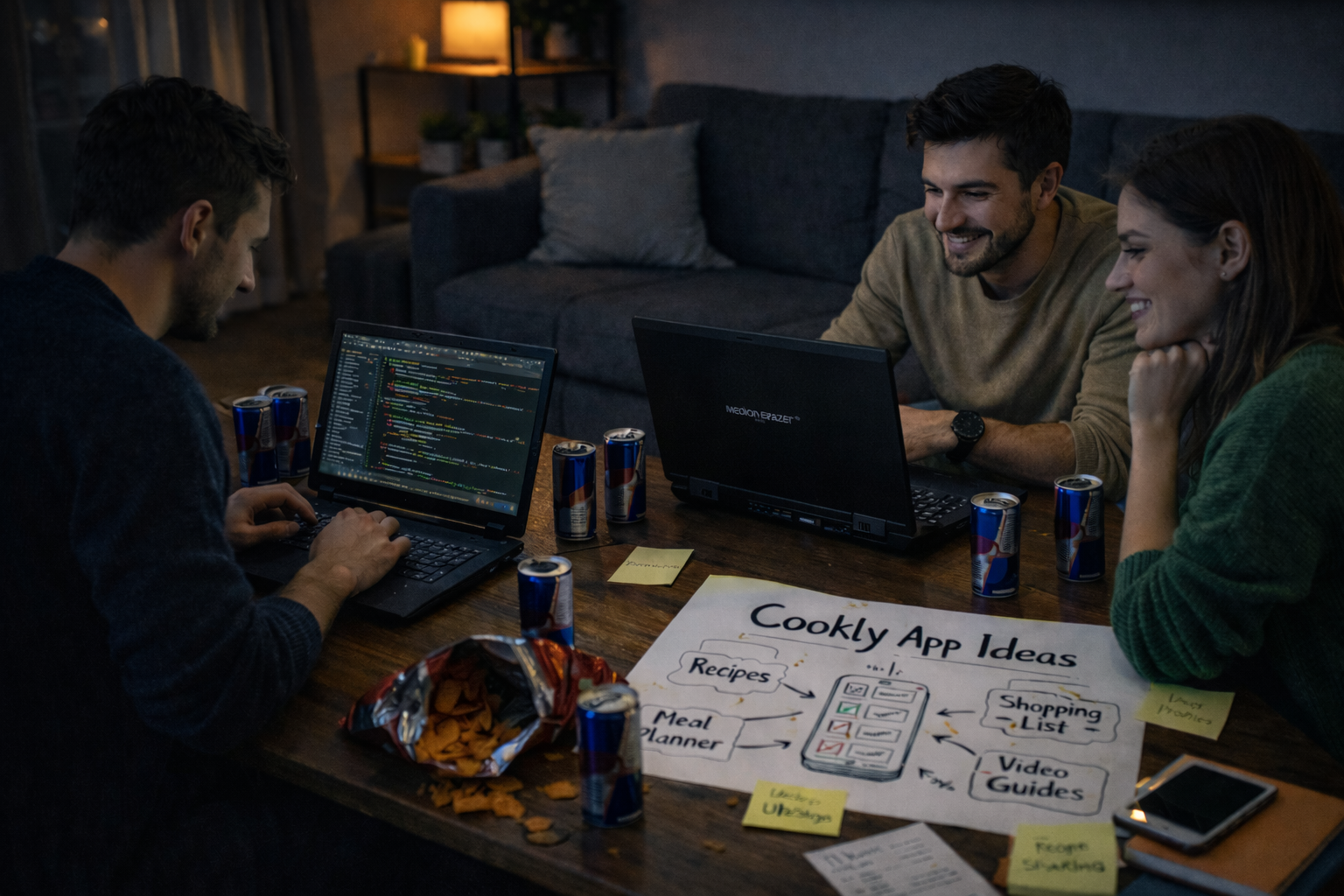 Entwicklung der App Cookly am Laptop